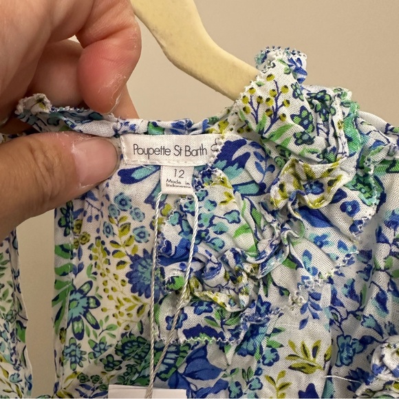 POUPETTE ST. Barths KIDS LONG JUMPSUIT BELENE
WHITE BLUE NATURE size 12 - Picture 3 of 7